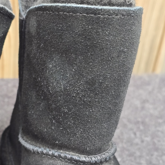 Bearpaw Rosie Suede Black Button Youth Boots Sz 3 - Picture 8 of 14